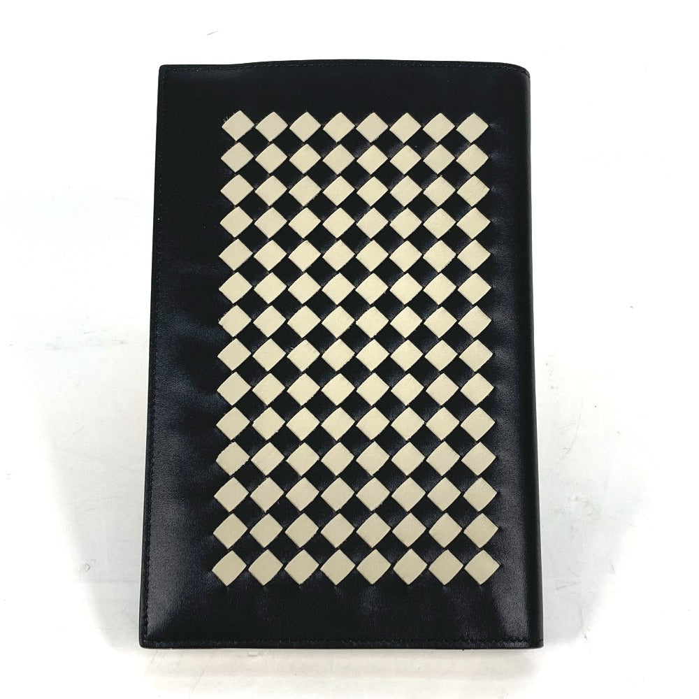 BOTTEGAVENETA Note cover leather black Memo pad Stationery INTRECCIATO mens Used Authentic