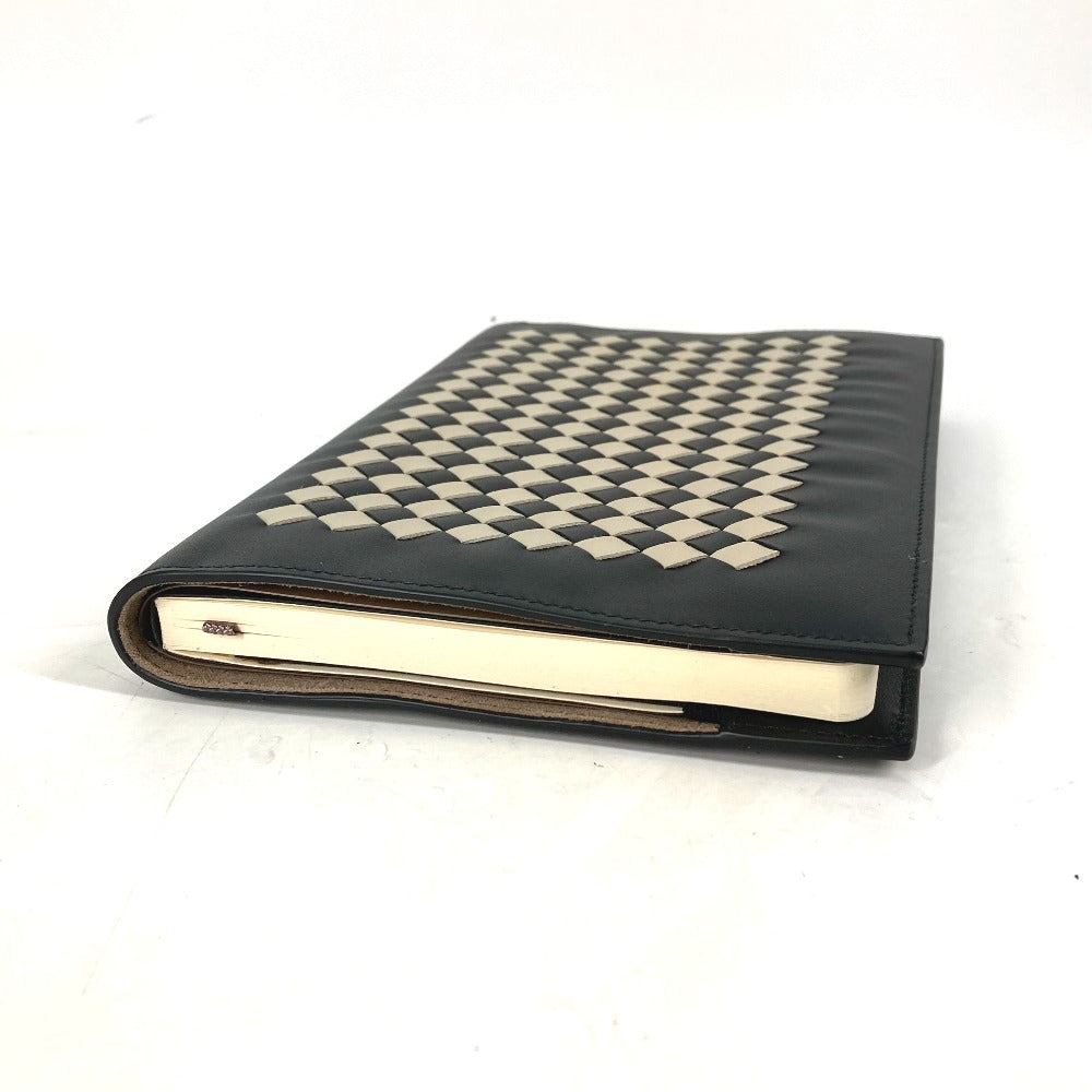 BOTTEGAVENETA Note cover leather black Memo pad Stationery INTRECCIATO mens Used Authentic