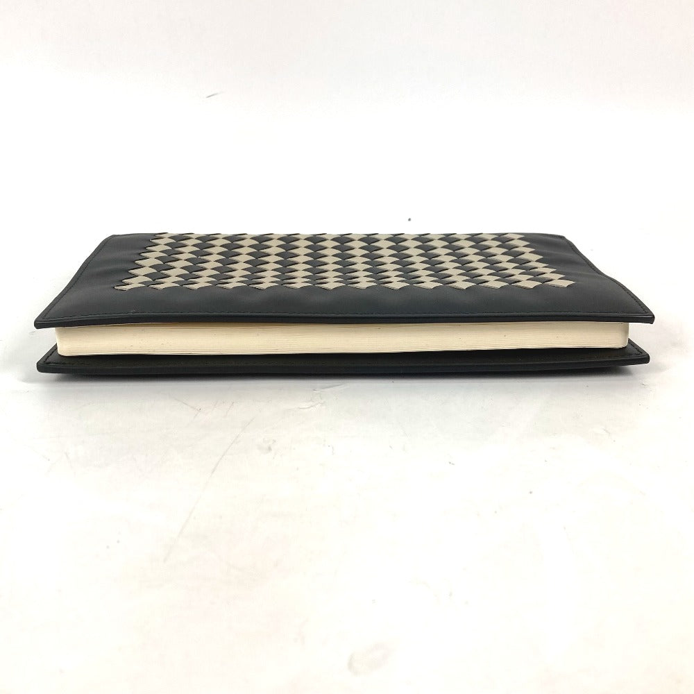 BOTTEGAVENETA Note cover leather black Memo pad Stationery INTRECCIATO mens Used Authentic