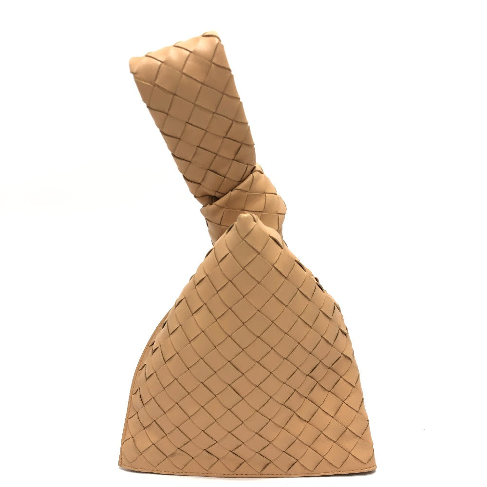 BOTTEGAVENETA Handbag 652001 leather beige INTRECCIATO Mini The Twist Women Used Authentic