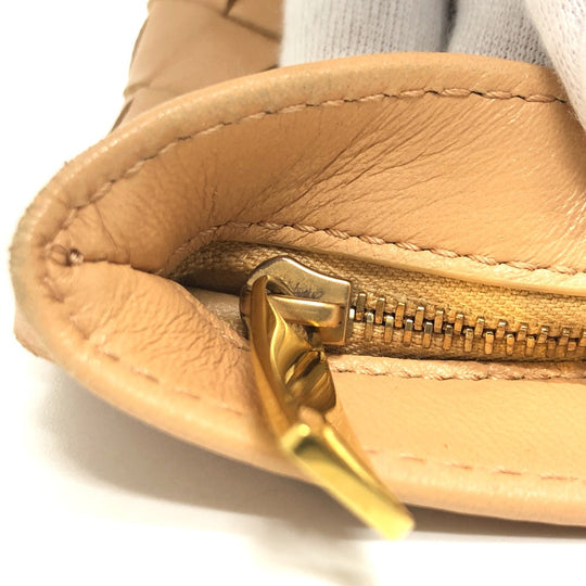BOTTEGAVENETA Handbag 652001 leather beige INTRECCIATO Mini The Twist Women Used Authentic