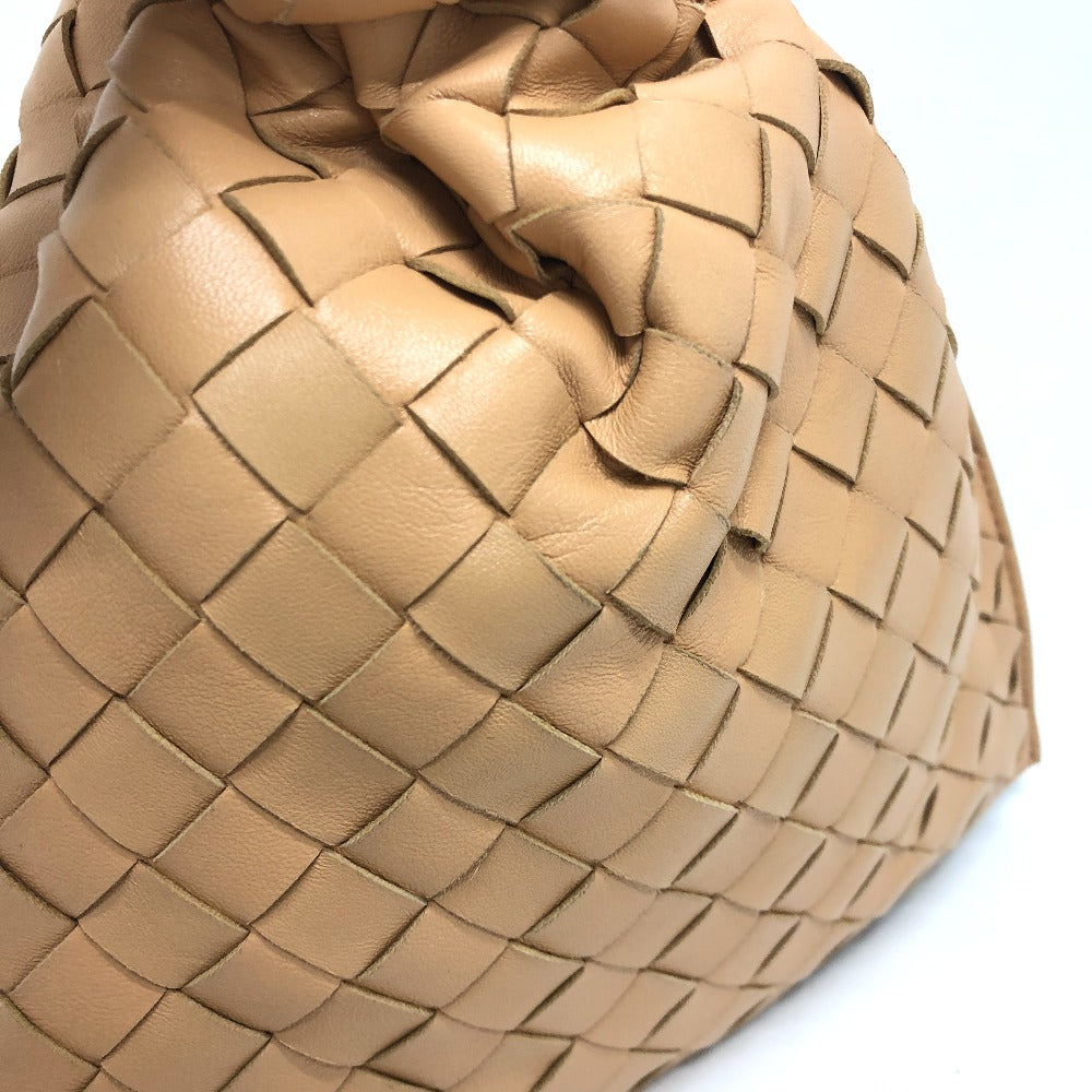 BOTTEGAVENETA Handbag 652001 leather beige INTRECCIATO Mini The Twist Women Used Authentic