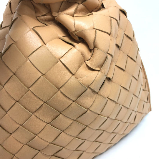 BOTTEGAVENETA Handbag 652001 leather beige INTRECCIATO Mini The Twist Women Used Authentic