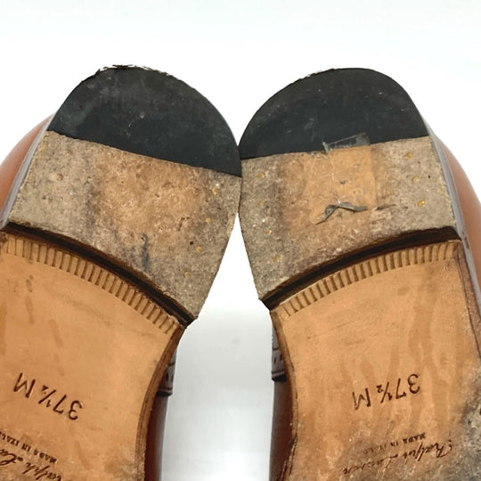 RALPH LAUREN loafers leather Brown Dress Chip Women 37 1|2 (M) Used Authentic