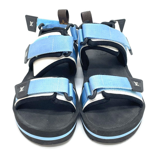 LOUIS VUITTON Sandals 1A8GK0 Nylon, Mixed Materials blue Loco Velcro Arcade Line Women 37 Used Authentic