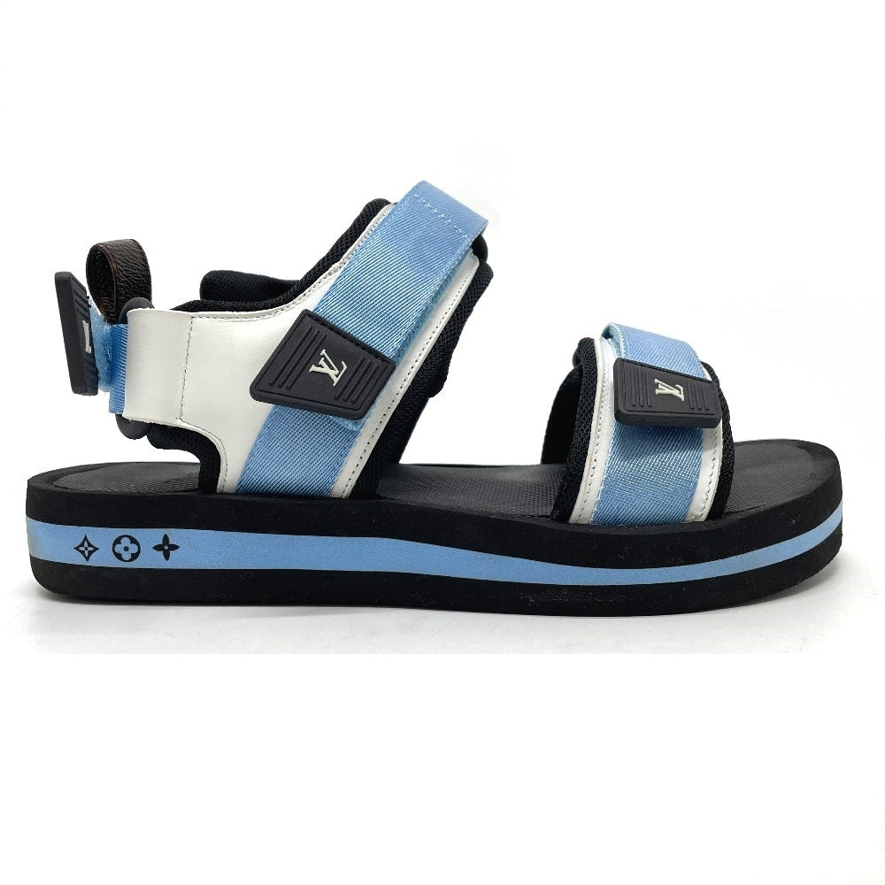 LOUIS VUITTON Sandals 1A8GK0 Nylon, Mixed Materials blue Loco Velcro Arcade Line Women 37 Used Authentic