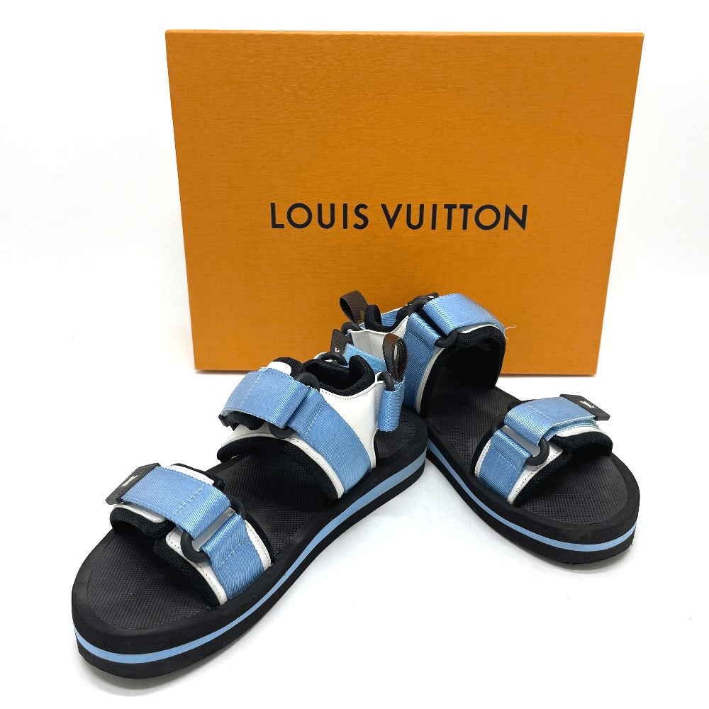 LOUIS VUITTON Sandals 1A8GK0 Nylon, Mixed Materials blue Loco Velcro Arcade Line Women 37 Used Authentic