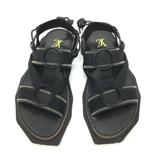 LOUIS VUITTON Sandals Canvas, Wood, Canvas x Wood black savanna line outdoor/belt mens 5 Used Authentic