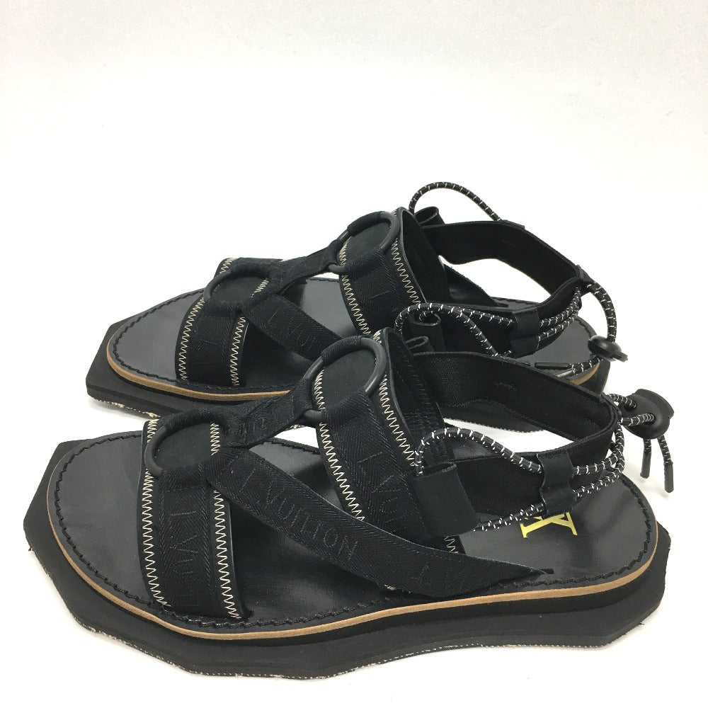 LOUIS VUITTON Sandals Canvas, Wood, Canvas x Wood black savanna line outdoor/belt mens 5 Used Authentic