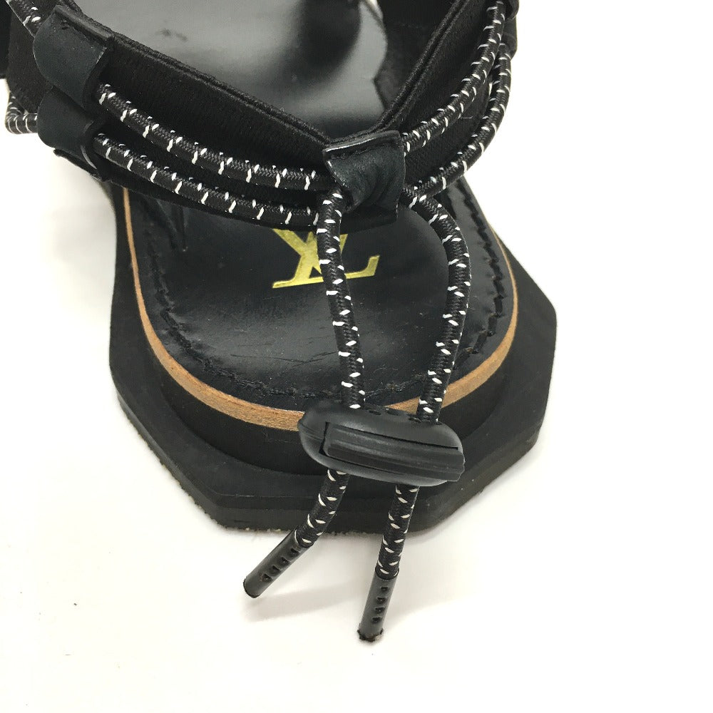 LOUIS VUITTON Sandals Canvas, Wood, Canvas x Wood black savanna line outdoor/belt mens 5 Used Authentic