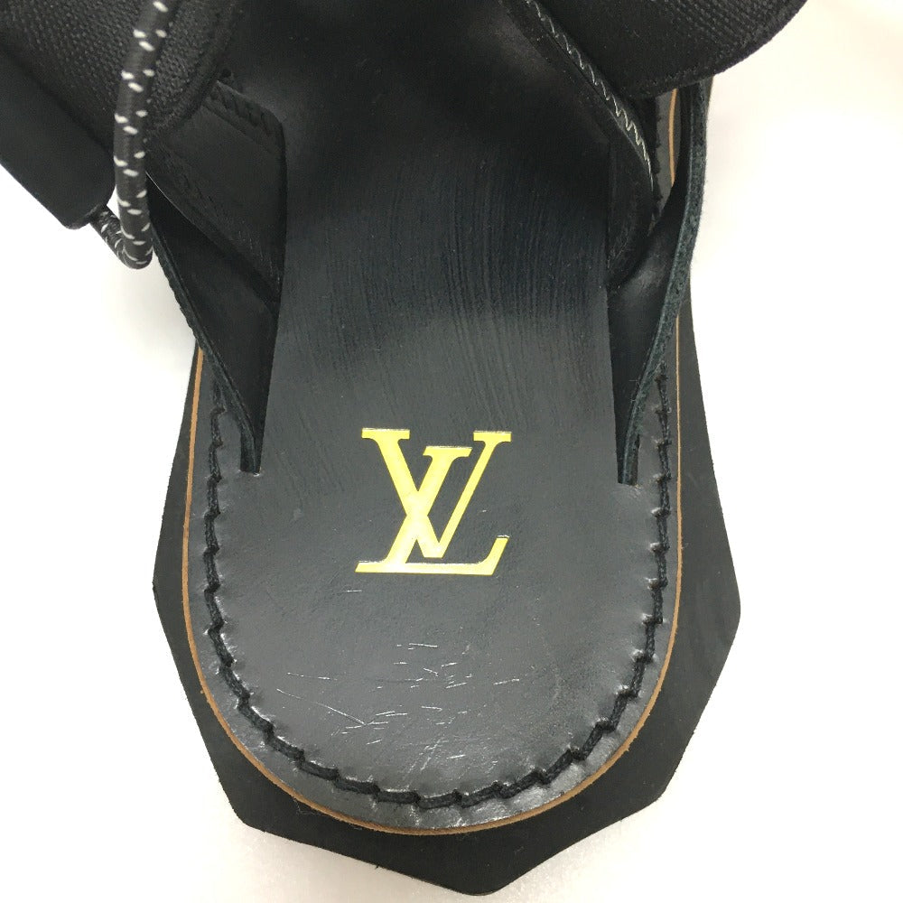 LOUIS VUITTON Sandals Canvas, Wood, Canvas x Wood black savanna line outdoor/belt mens 5 Used Authentic