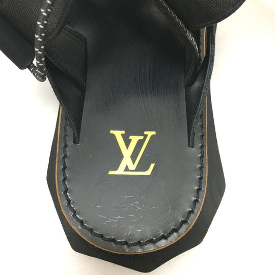 LOUIS VUITTON Sandals Canvas, Wood, Canvas x Wood black savanna line outdoor/belt mens 5 Used Authentic
