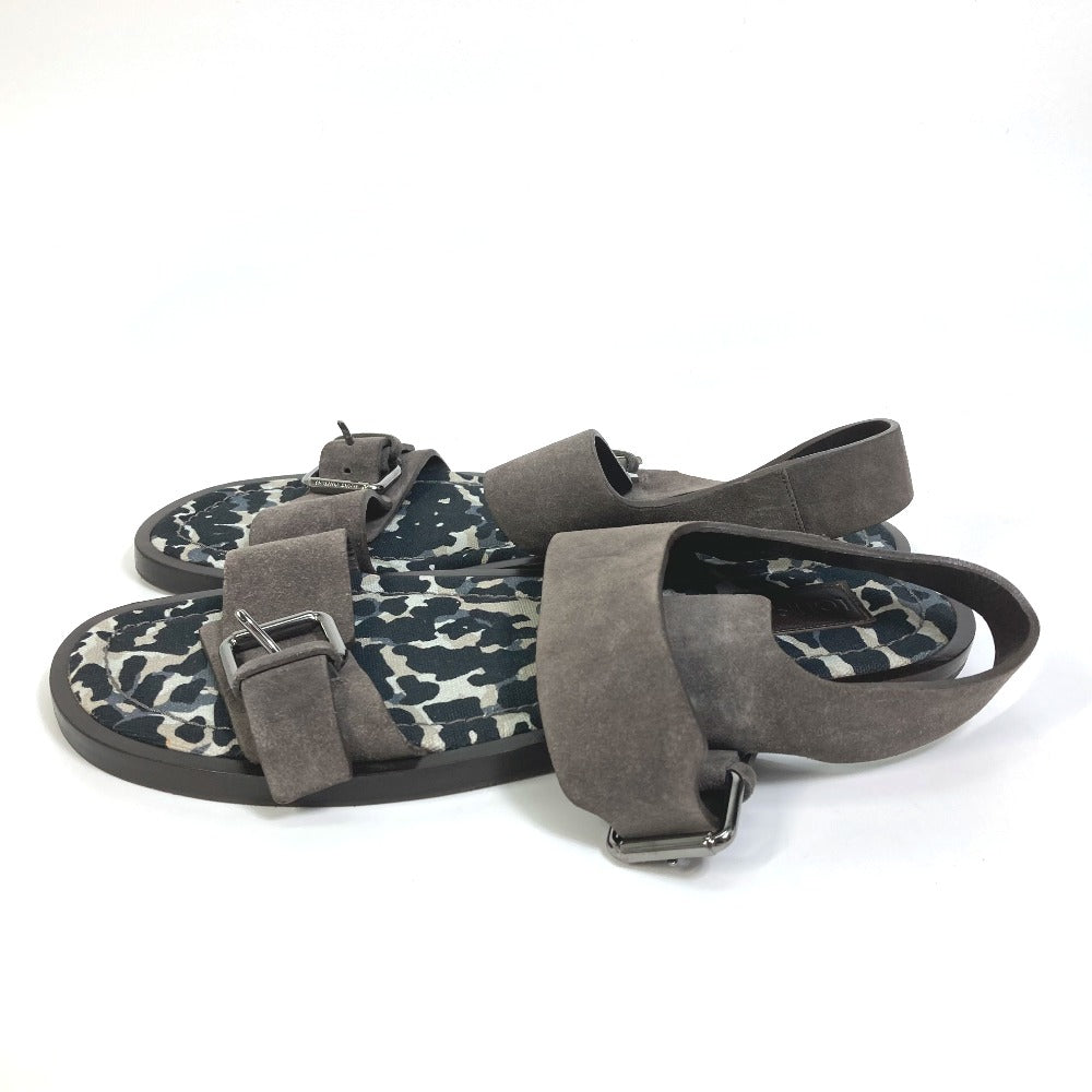 LOUIS VUITTON Sandals Suede , Suede/Canvas/Wood Brown Leopard Pattern Leopard Animal mens 8 Used Authentic