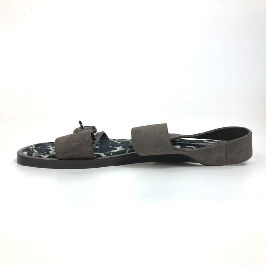 LOUIS VUITTON Sandals Suede , Suede/Canvas/Wood Brown Leopard Pattern Leopard Animal mens 8 Used Authentic