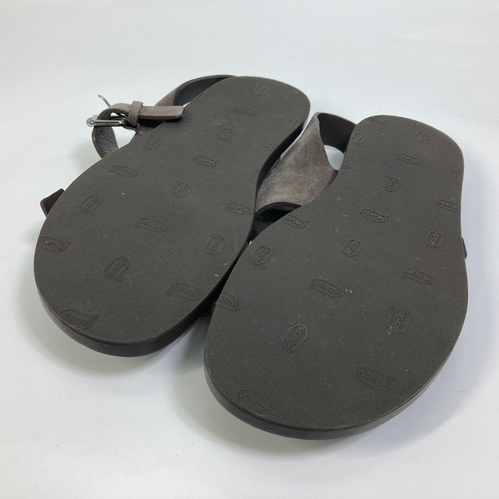 LOUIS VUITTON Sandals Suede , Suede/Canvas/Wood Brown Leopard Pattern Leopard Animal mens 8 Used Authentic