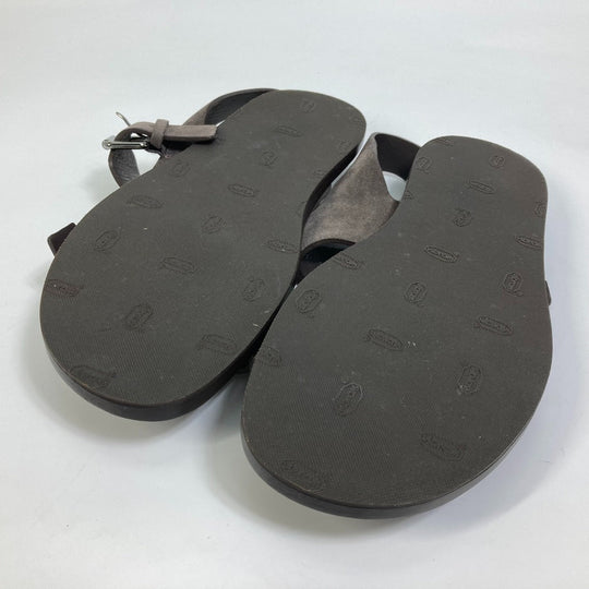 LOUIS VUITTON Sandals Suede , Suede/Canvas/Wood Brown Leopard Pattern Leopard Animal mens 8 Used Authentic