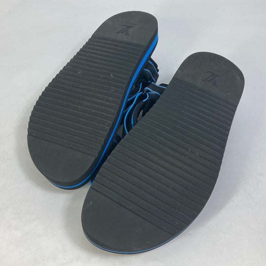 LOUIS VUITTON Sandals 1AA4GJ rubber black logo Panama Line Sandals mens 12 Used Authentic
