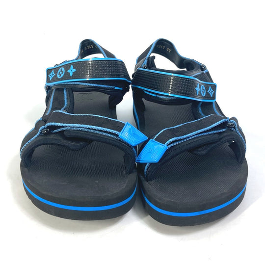 LOUIS VUITTON Sandals 1AA4GJ rubber black logo Panama Line Sandals mens 12 Used Authentic