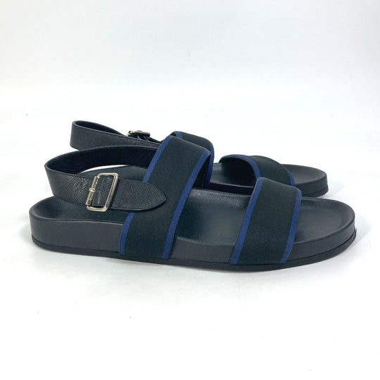 LOUIS VUITTON Sandals Taiga Leather black Mirabeau line mens 8 Used Authentic