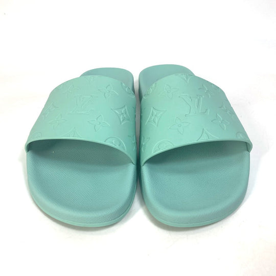 LOUIS VUITTON Sandals rubber Green type Monogram Waterfront mens 9 Used Authentic