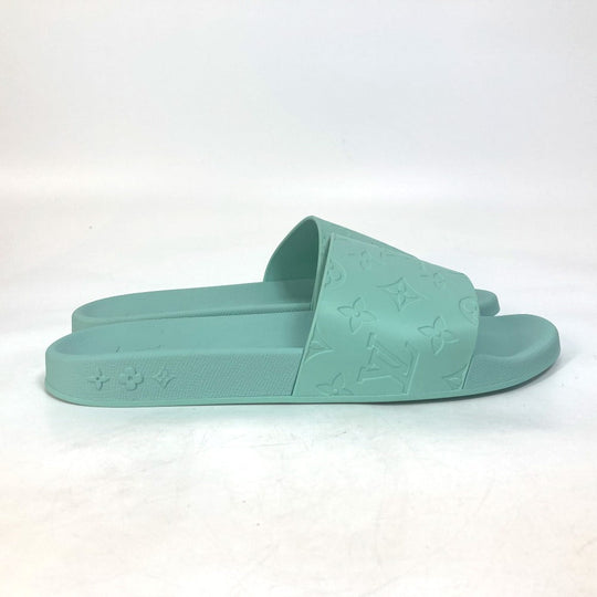 LOUIS VUITTON Sandals rubber Green type Monogram Waterfront mens 9 Used Authentic