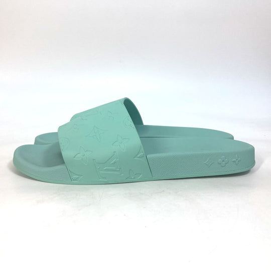 LOUIS VUITTON Sandals rubber Green type Monogram Waterfront mens 9 Used Authentic