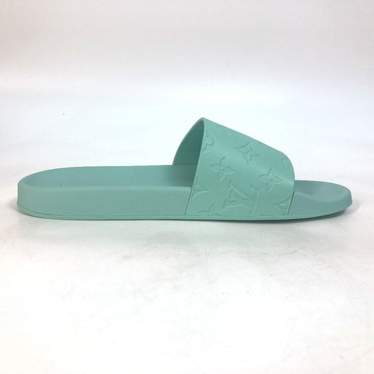 LOUIS VUITTON Sandals rubber Green type Monogram Waterfront mens 9 Used Authentic