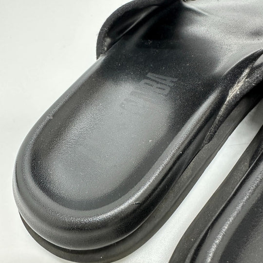 LOUIS VUITTON Sandals leather black NBA collaboration Miami Line Mules mens 6 Used Authentic