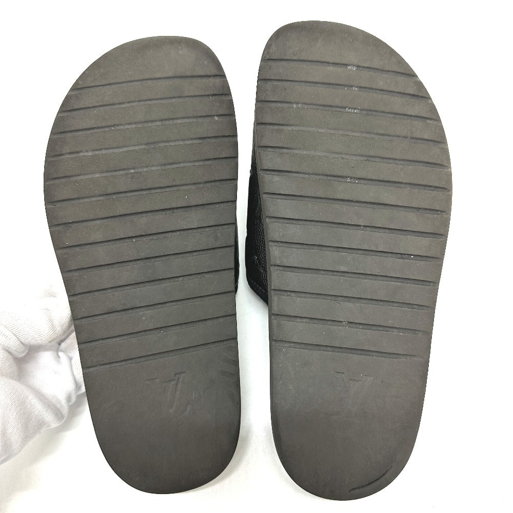 LOUIS VUITTON Sandals leather black NBA collaboration Miami Line Mules mens 6 Used Authentic