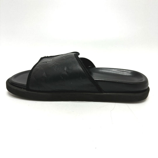 LOUIS VUITTON Sandals leather black NBA collaboration Miami Line Mules mens 6 Used Authentic