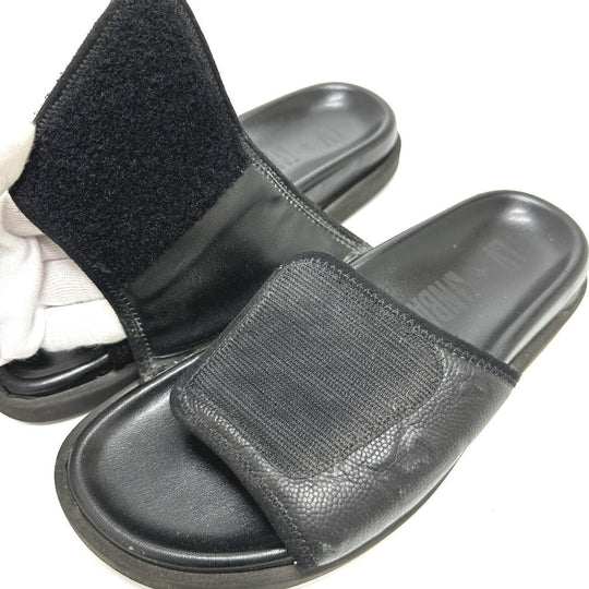 LOUIS VUITTON Sandals leather black NBA collaboration Miami Line Mules mens 6 Used Authentic