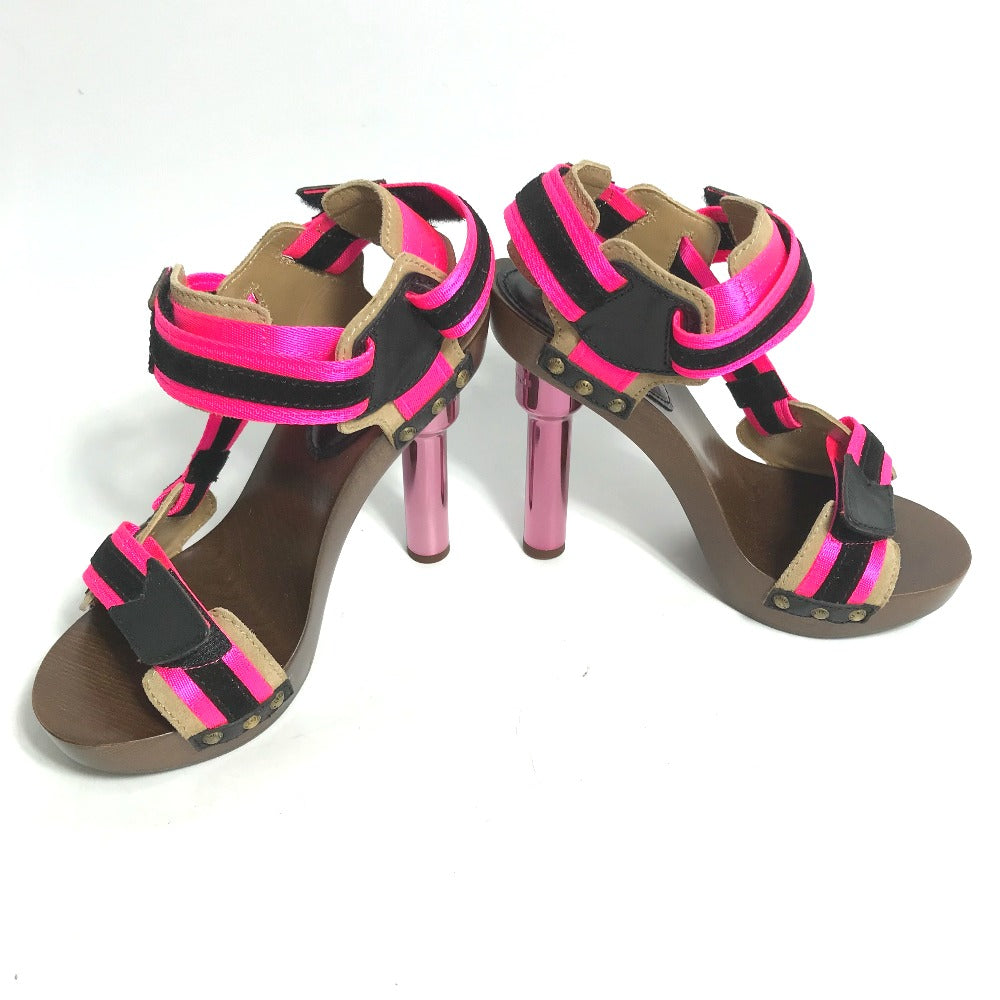 LOUIS VUITTON Sandals Wood pink fringe with tassels Women 37 Used Authentic
