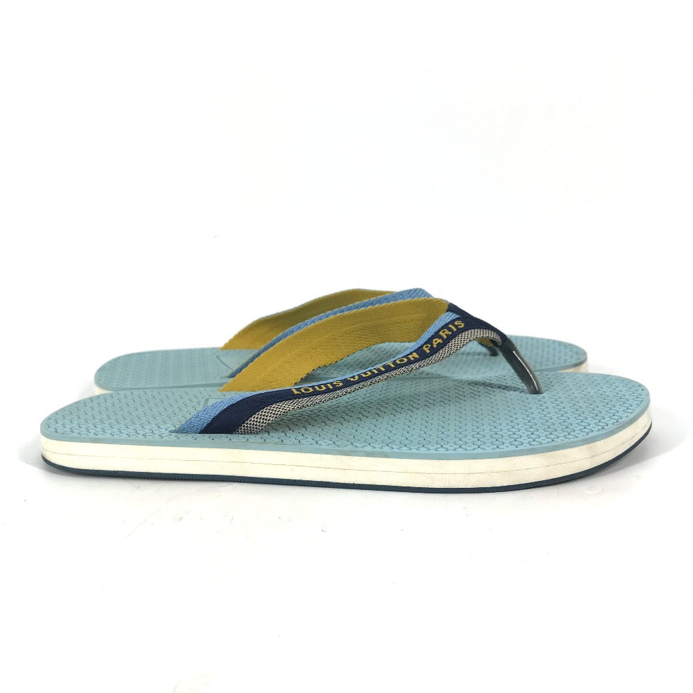 LOUIS VUITTON Sandals rubber blue logo mens 7 Used Authentic