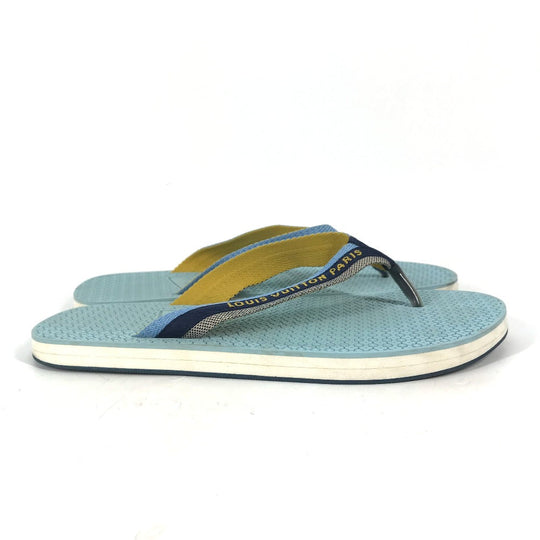 LOUIS VUITTON Sandals rubber blue logo mens 7 Used Authentic
