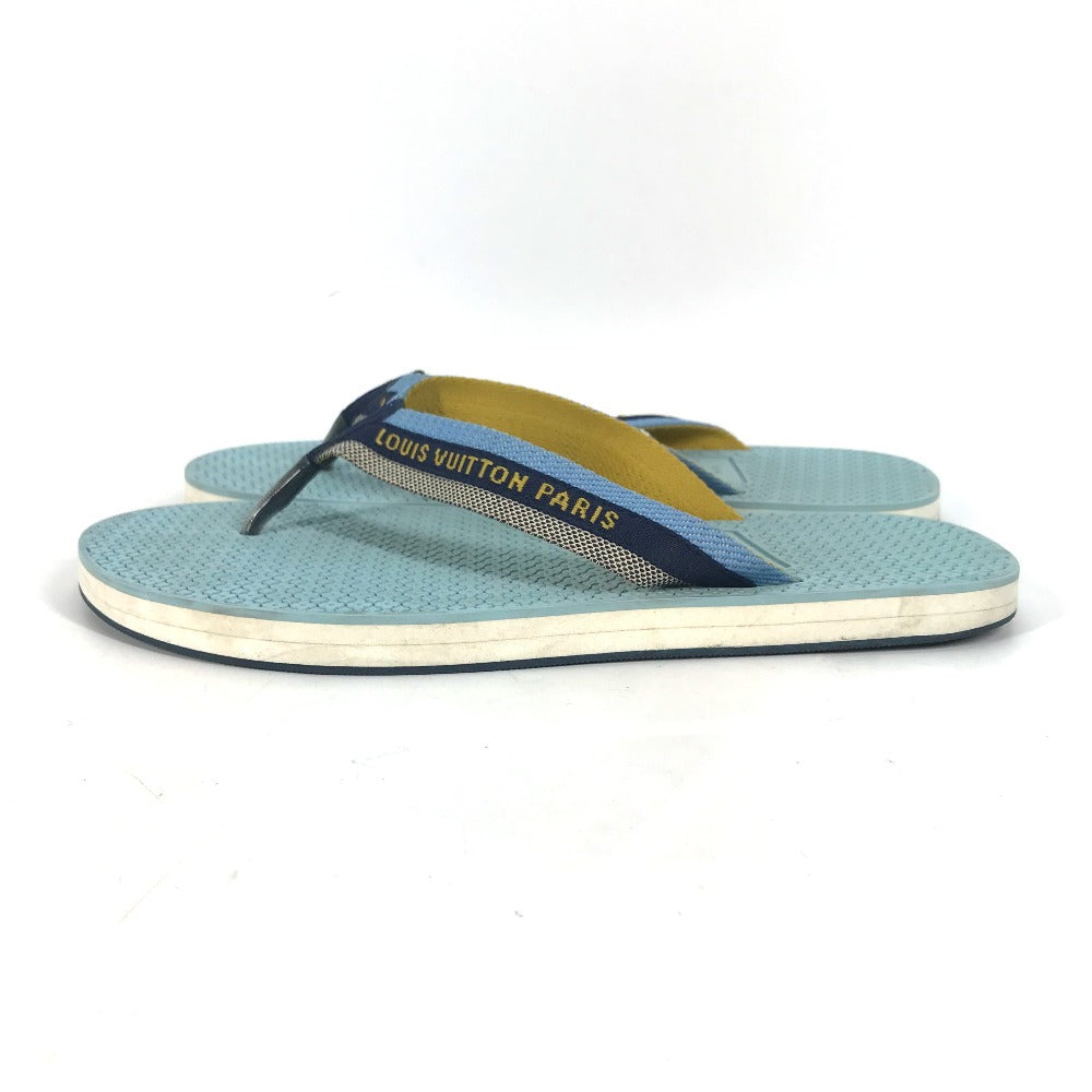 LOUIS VUITTON Sandals rubber blue logo mens 7 Used Authentic