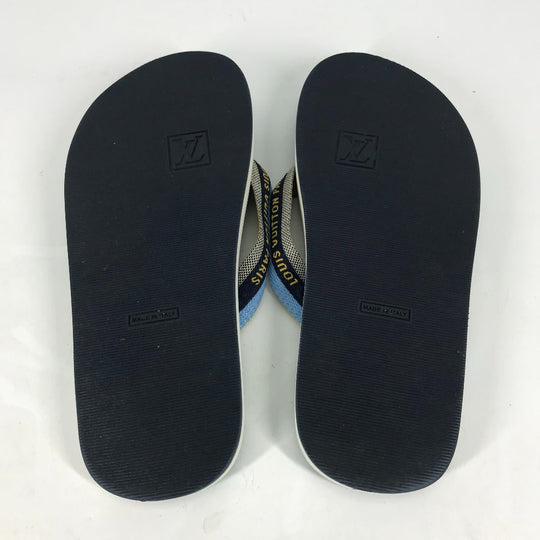 LOUIS VUITTON Sandals rubber blue logo mens 7 Used Authentic