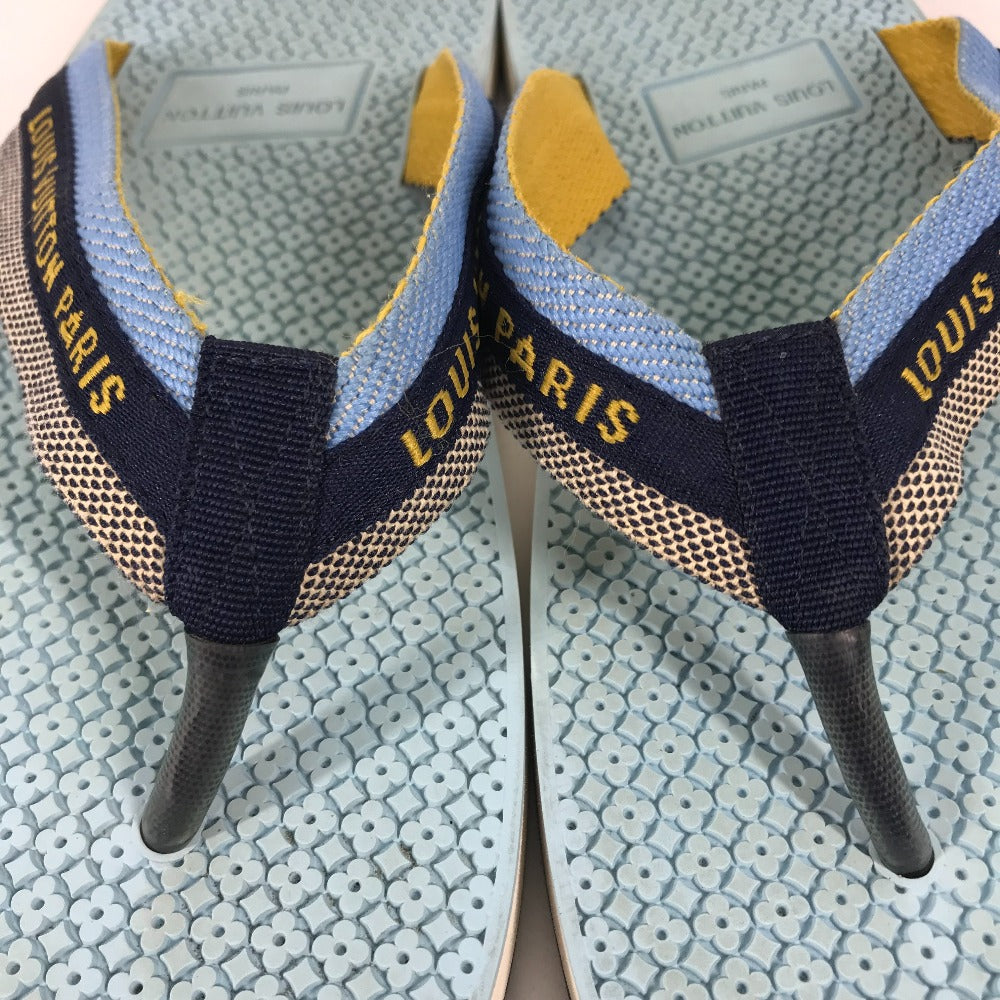 LOUIS VUITTON Sandals rubber blue logo mens 7 Used Authentic