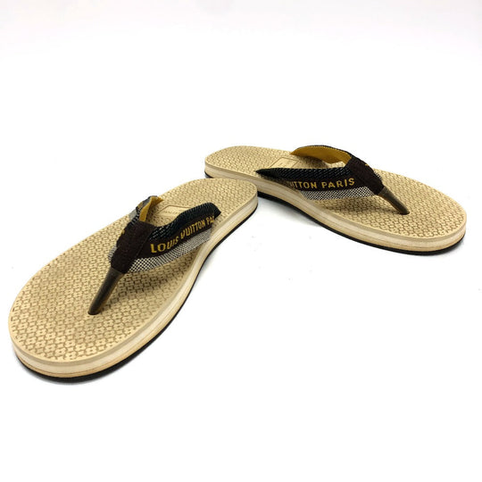 LOUIS VUITTON Sandals rubber beige Monogram flower Tong sandals 37