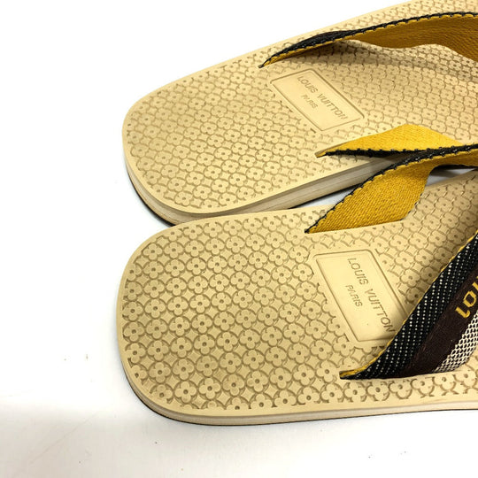 LOUIS VUITTON Sandals rubber beige Monogram flower Tong sandals 37