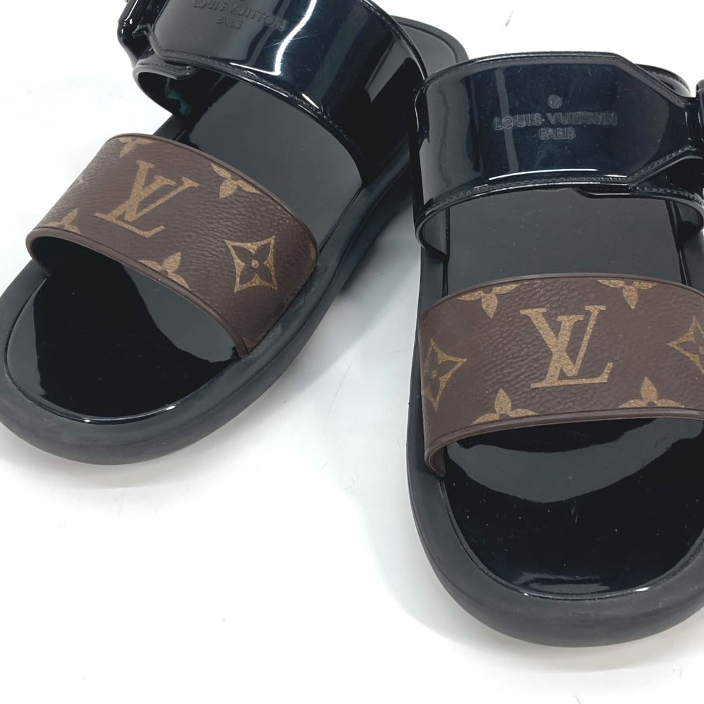 LOUIS VUITTON Sandals Rubber, Monogram Canvas Brown monogram samba line 37