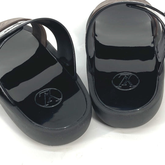 LOUIS VUITTON Sandals Rubber, Monogram Canvas Brown monogram samba line 37