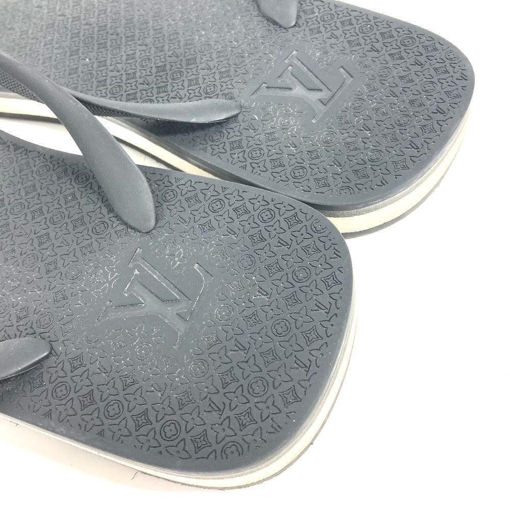 LOUIS VUITTON Sandals rubber black Monogram Beach sandal mens 9 Used Authentic