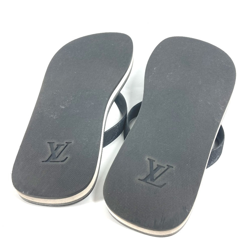 LOUIS VUITTON Sandals rubber black Monogram Beach sandal mens 9 Used Authentic