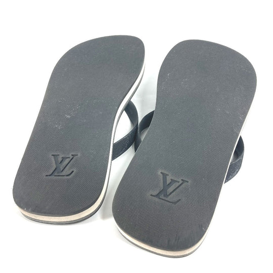 LOUIS VUITTON Sandals rubber black Monogram Beach sandal mens 9 Used Authentic
