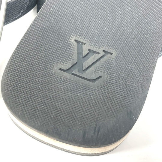 LOUIS VUITTON Sandals rubber black Monogram Beach sandal mens 9 Used Authentic