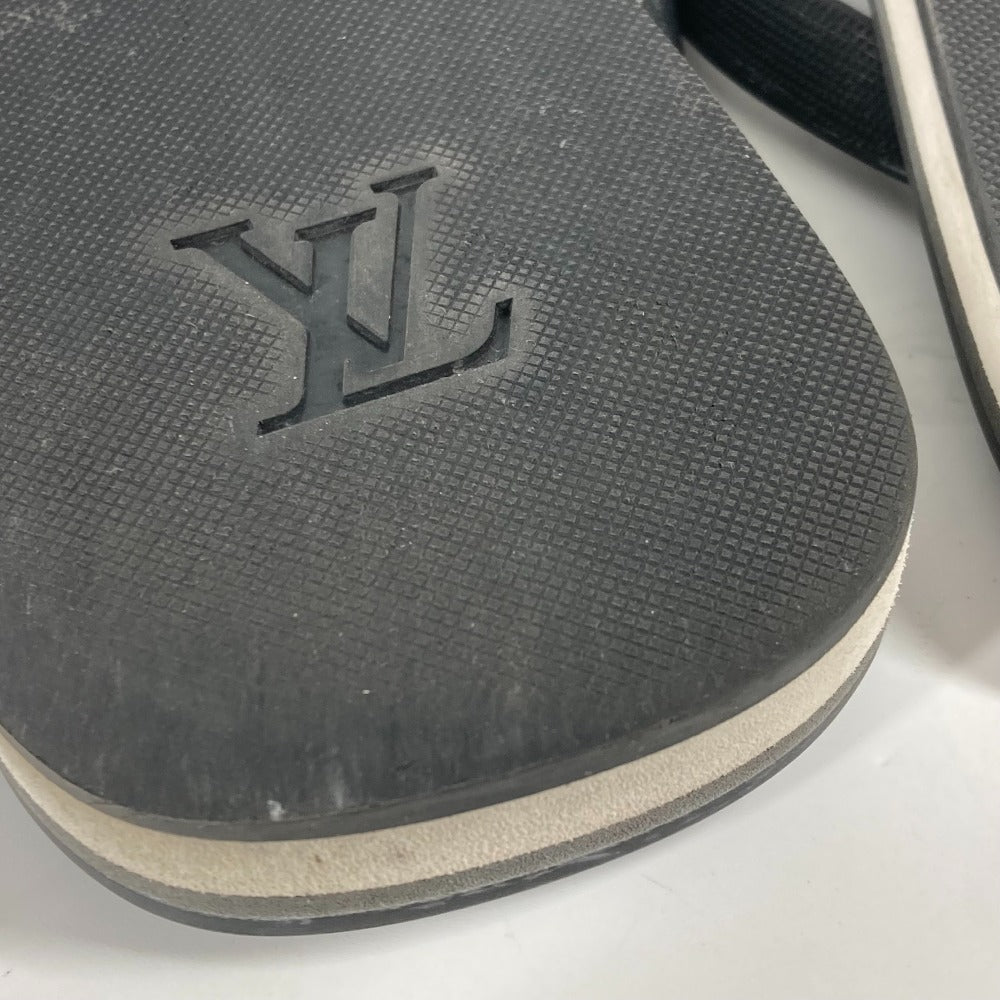 LOUIS VUITTON Sandals rubber black Monogram Beach sandal mens 9 Used Authentic