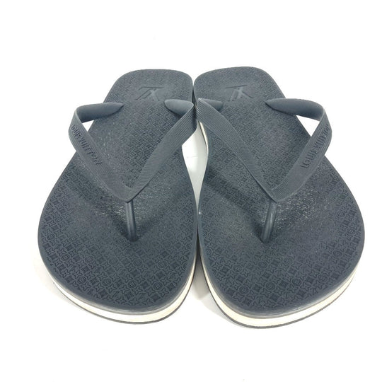 LOUIS VUITTON Sandals rubber black Monogram Beach sandal mens 9 Used Authentic