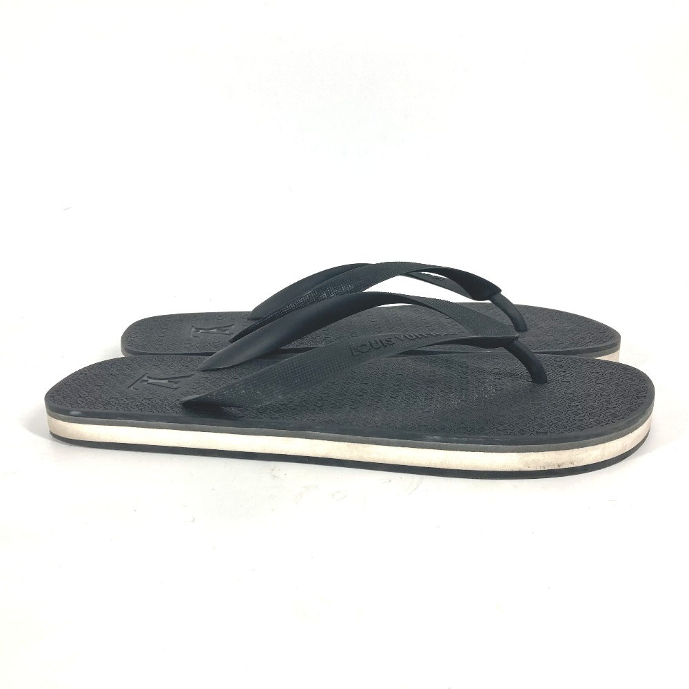 LOUIS VUITTON Sandals rubber black Monogram Beach sandal mens 9 Used Authentic
