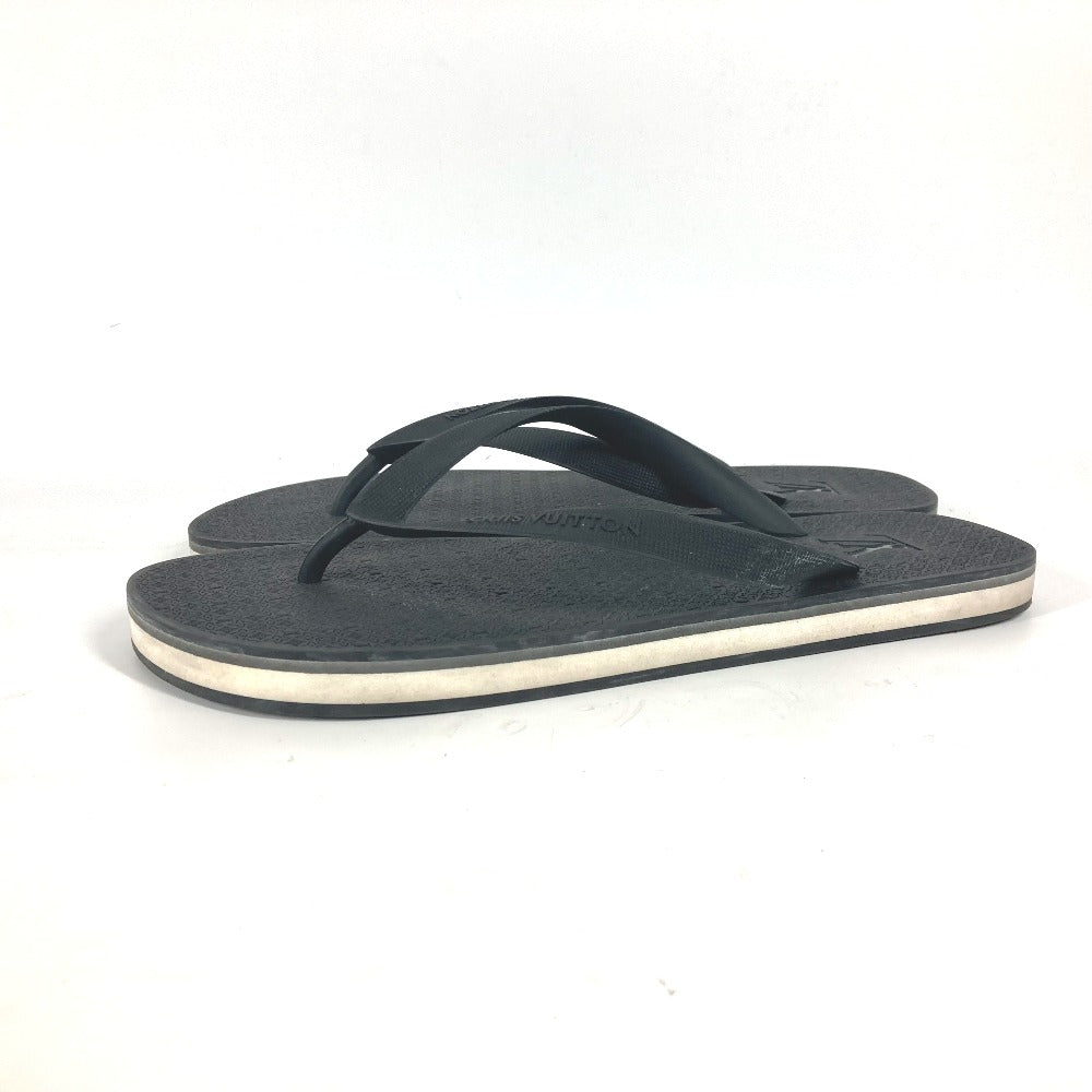 LOUIS VUITTON Sandals rubber black Monogram Beach sandal mens 9 Used Authentic