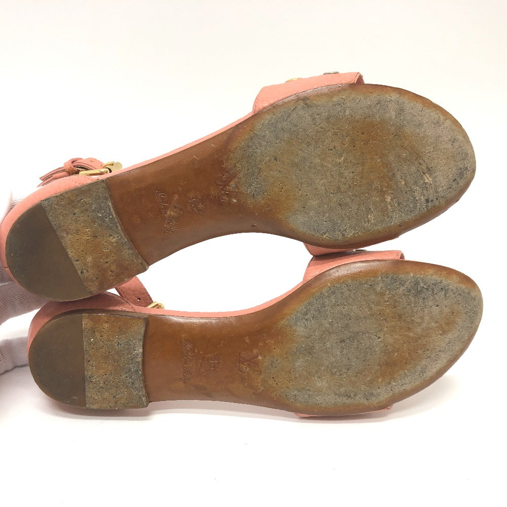 LOUIS VUITTON Sandals leather pink Flower motif Women 36 Used Authentic